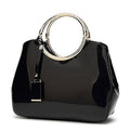 FAZI SAMPS ARTICLE #6719 Ladies Top Handle Bags, Patent Leather Stylish Tote Shoulder Bags Purse For Work, Wedding, Shoppin