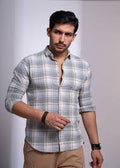 FAZI SAMPS ARTICLE #6727 Novelty Checked Full Sleeves Shirt
