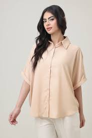 FAZI SAMPS ARTICLE #6736 DROP SHOULDER BUTTON-DOWN SHIRT-GOLD