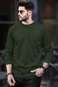 FAZI SAMS ARTICLE #6725 Mens Full Sleeve Round Neck Olive Green T-shirt