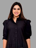 FAZI SAMPS ARTICLE #6723 CLASSIC GIZA COTTON BLACK SHIRT