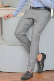 FAZI SAMPS ARTICLE #6730 Grey Slim-Fit Men's Dress Pants