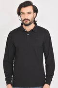 FAZI SAMPS ARTICLE #6750 Black Long Sleeves Polo| Full Sleeves Polo Shirts For Men